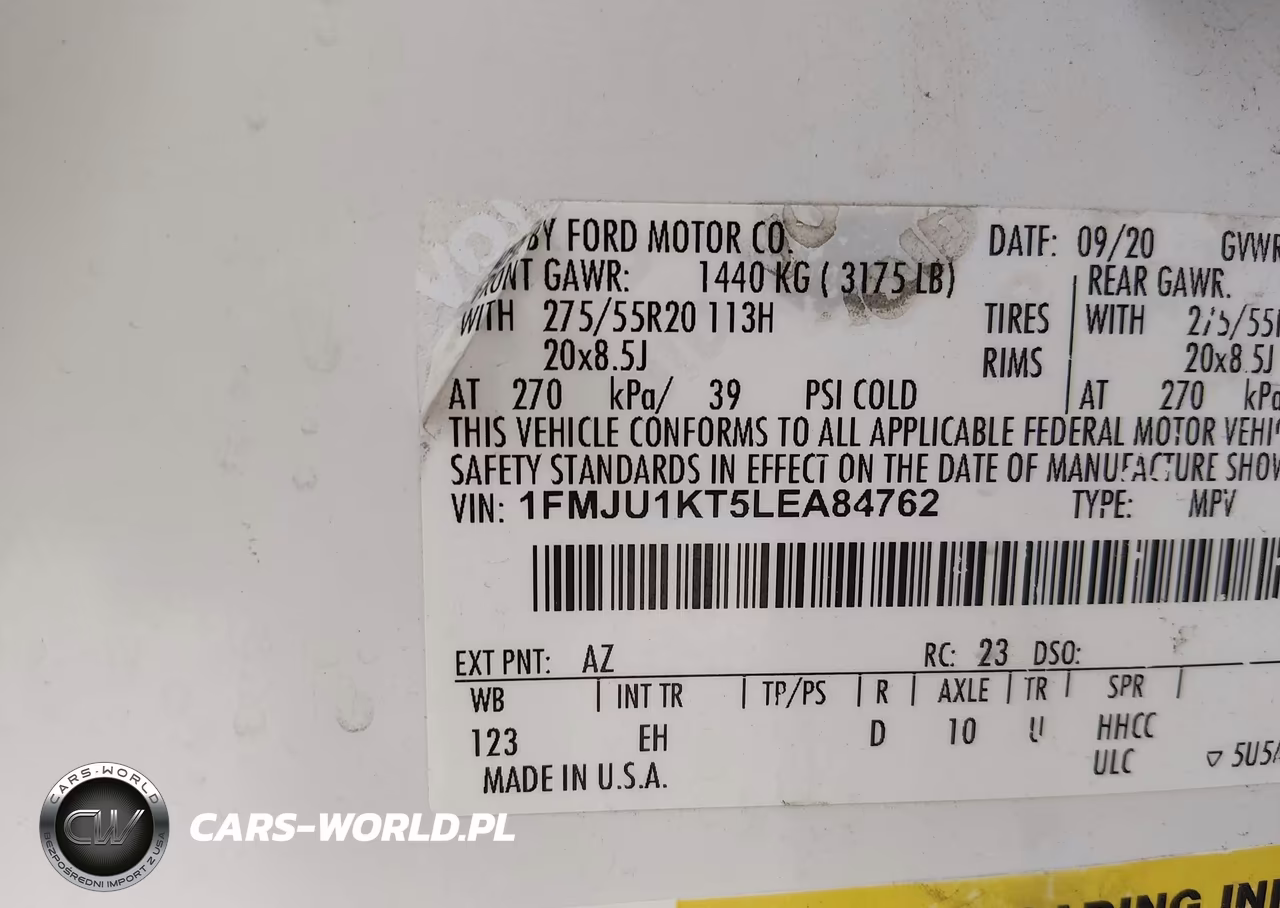 2020 Ford Expedition Limited VIN:1FMJU1KT5LEA84762 - 9