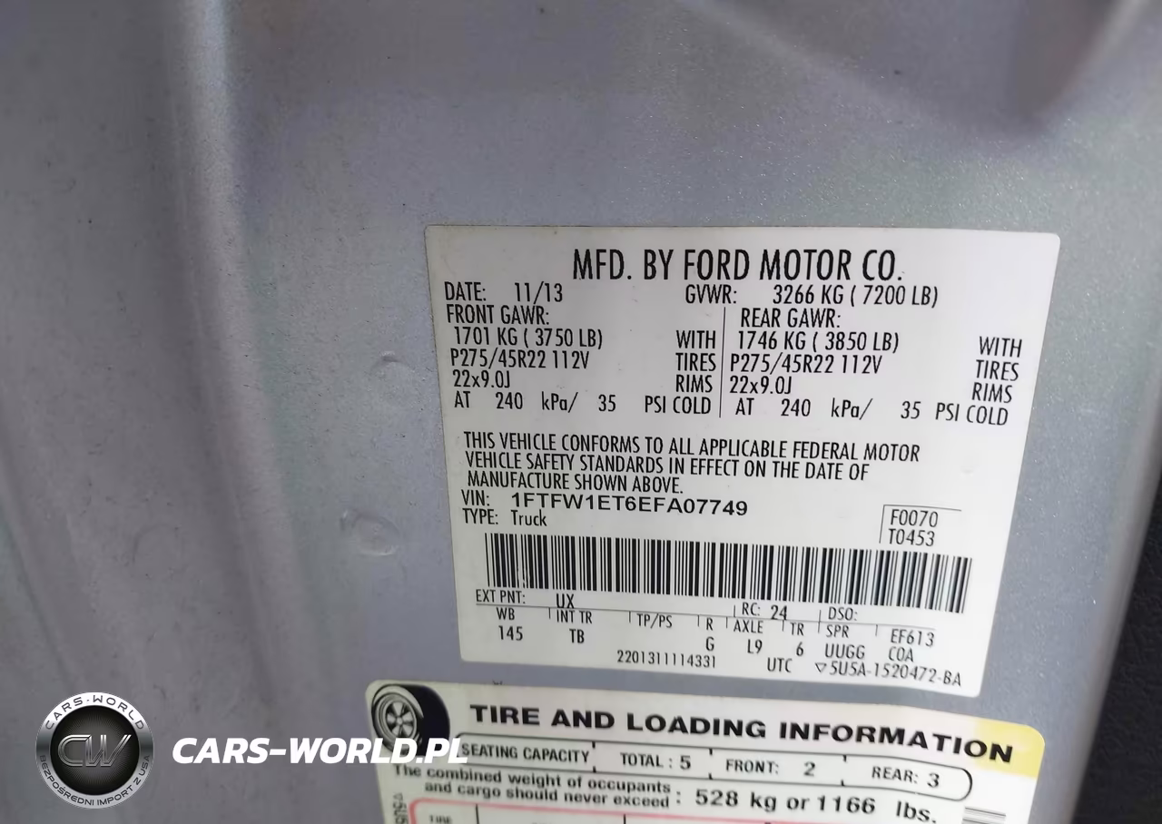 2014 Ford F-150 Limited VIN:1FTFW1ET6EFA07749 - 9