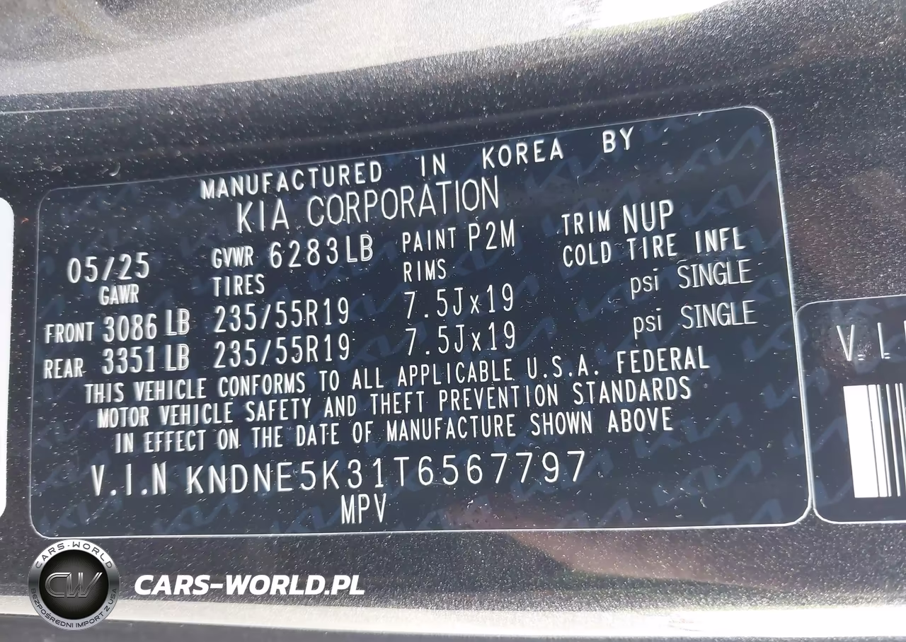 2026 Kia Carnival Mpv Sx VIN:KNDNE5K31T6567797 - 9