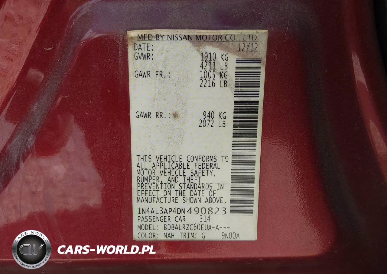 2013 Nissan Altima 2.5 S VIN:1N4AL3AP4DN490823 - 9