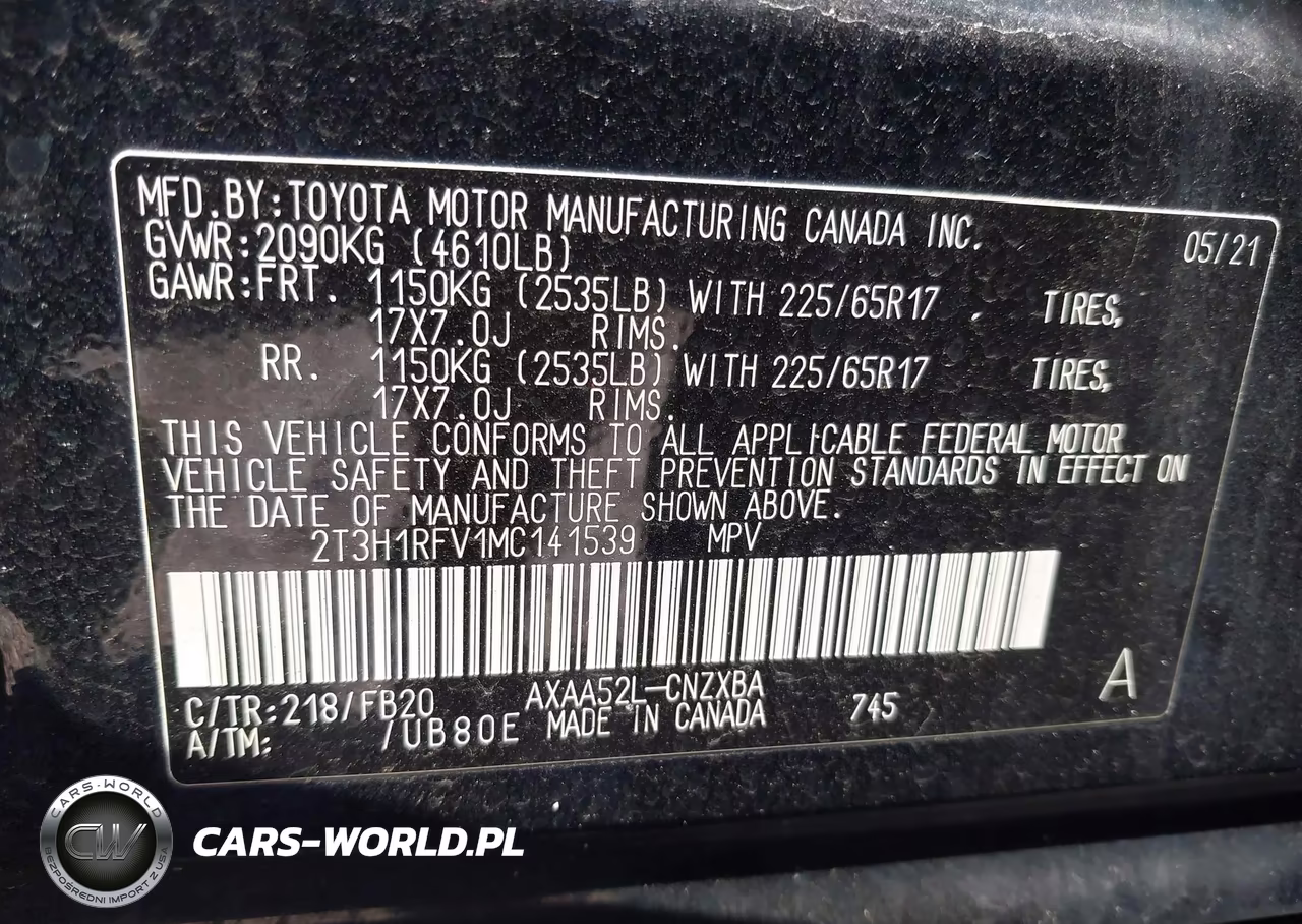 2021 Toyota Rav4 Le VIN:2T3H1RFV1MC141539 - 9