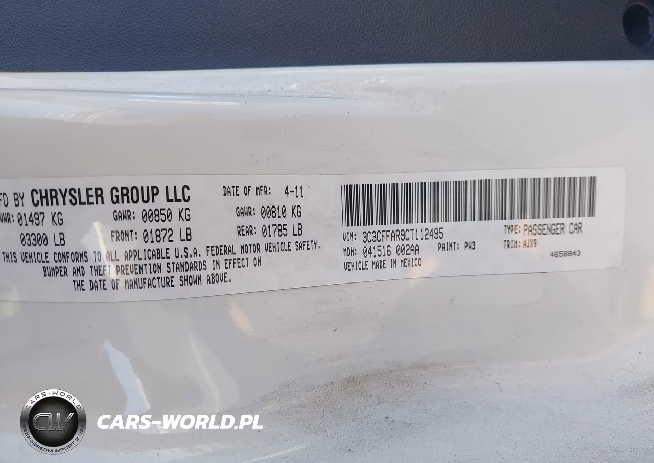 2012 Fiat 500 Pop VIN:3C3CFFAR9CT112495 - 9