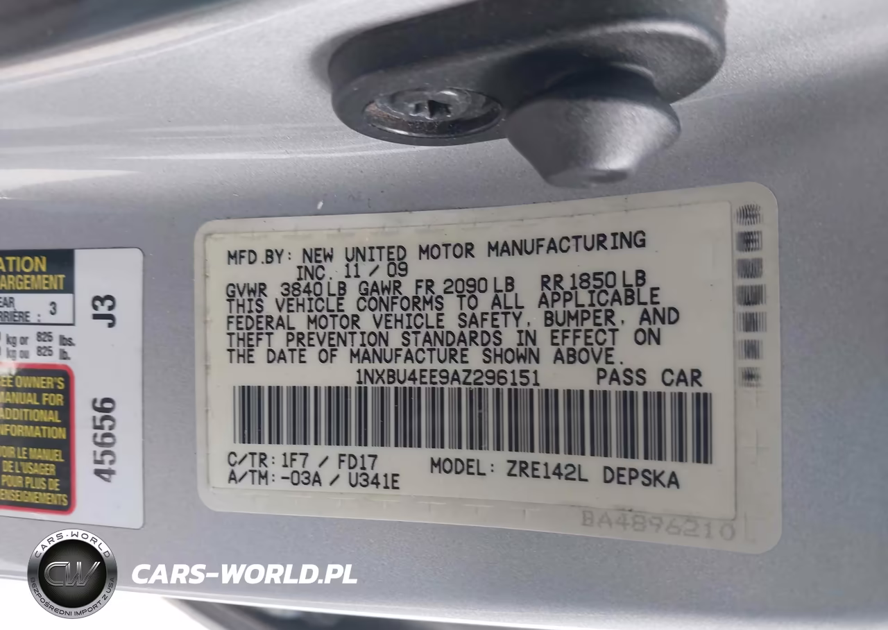 2010 Toyota Corolla S VIN:1NXBU4EE9AZ296151 - 9