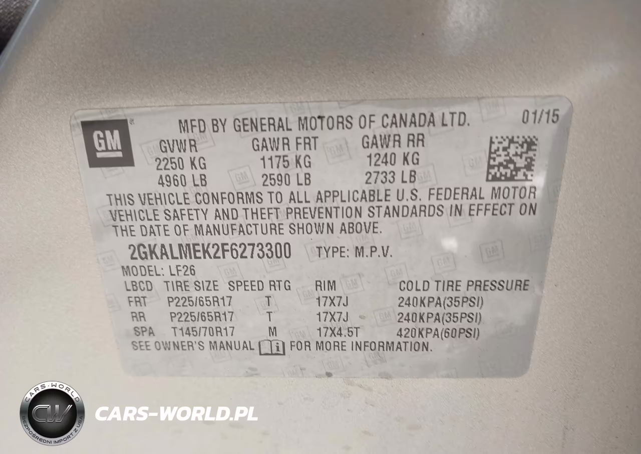 2015 GMC Terrain Sle-1 VIN:2GKALMEK2F6273300 - 9