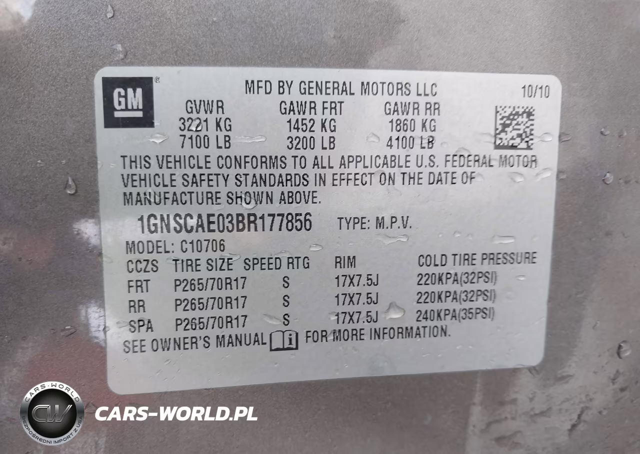 2011 Chevrolet Tahoe Ls VIN:1GNSCAE03BR177856 - 9