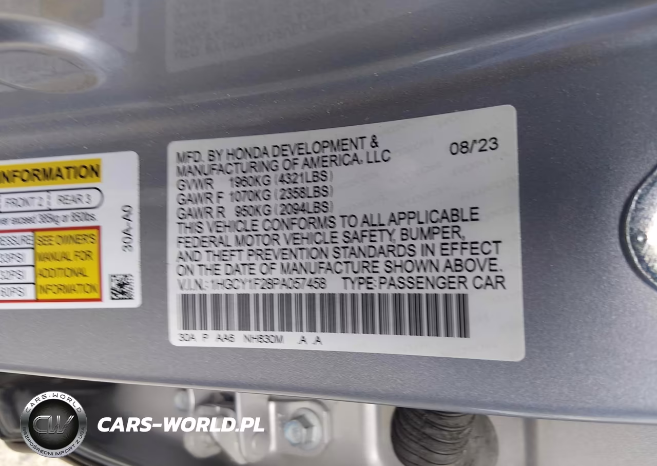 2023 Honda Accord Lx VIN:1HGCY1F28PA057458 - 9