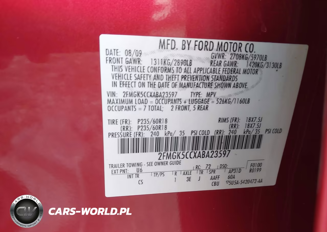 2010 Ford Flex Sel VIN:2FMGK5CCXABA23597 - 9