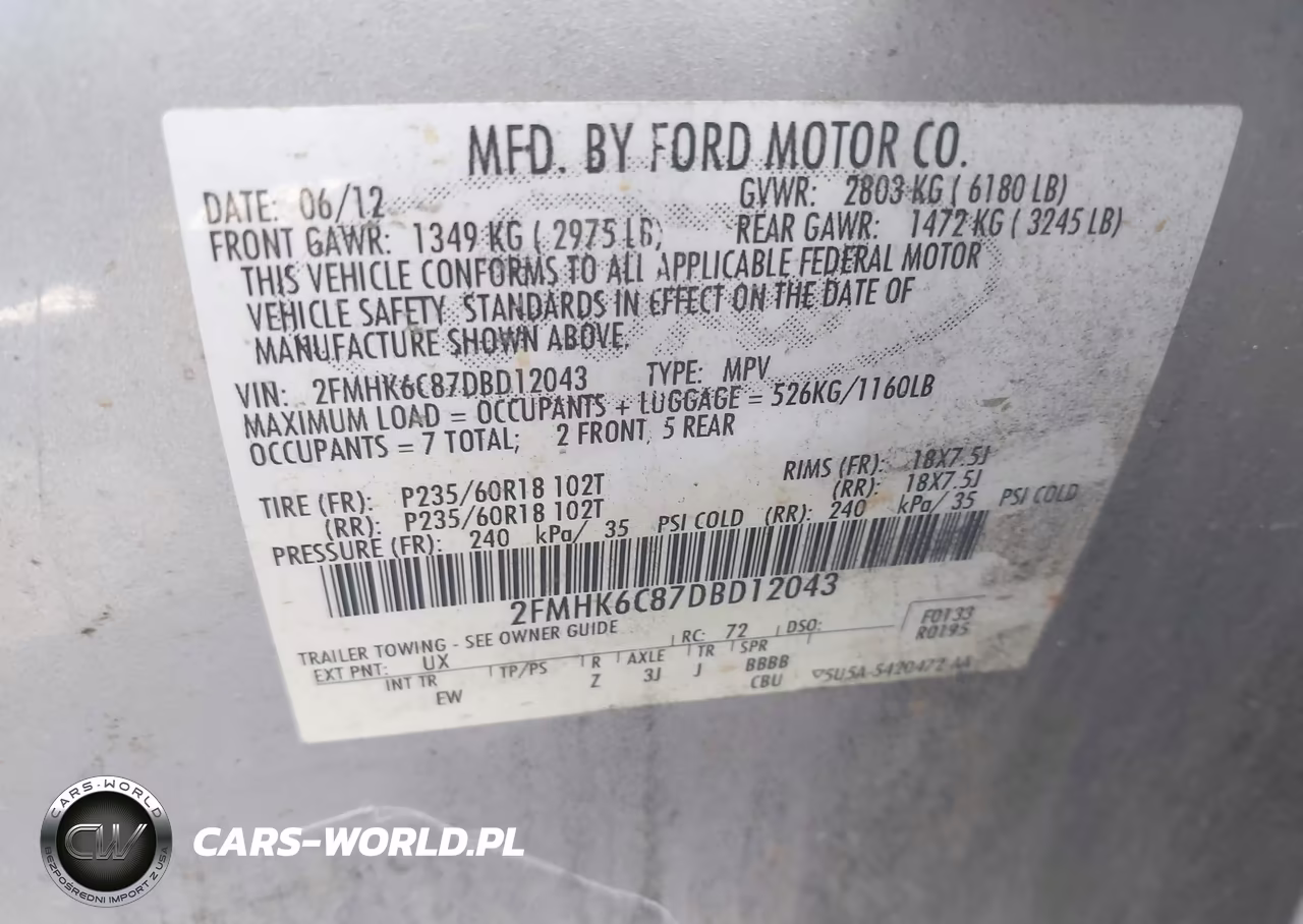 2013 Ford Flex Sel VIN:2FMHK6C87DBD12043 - 9