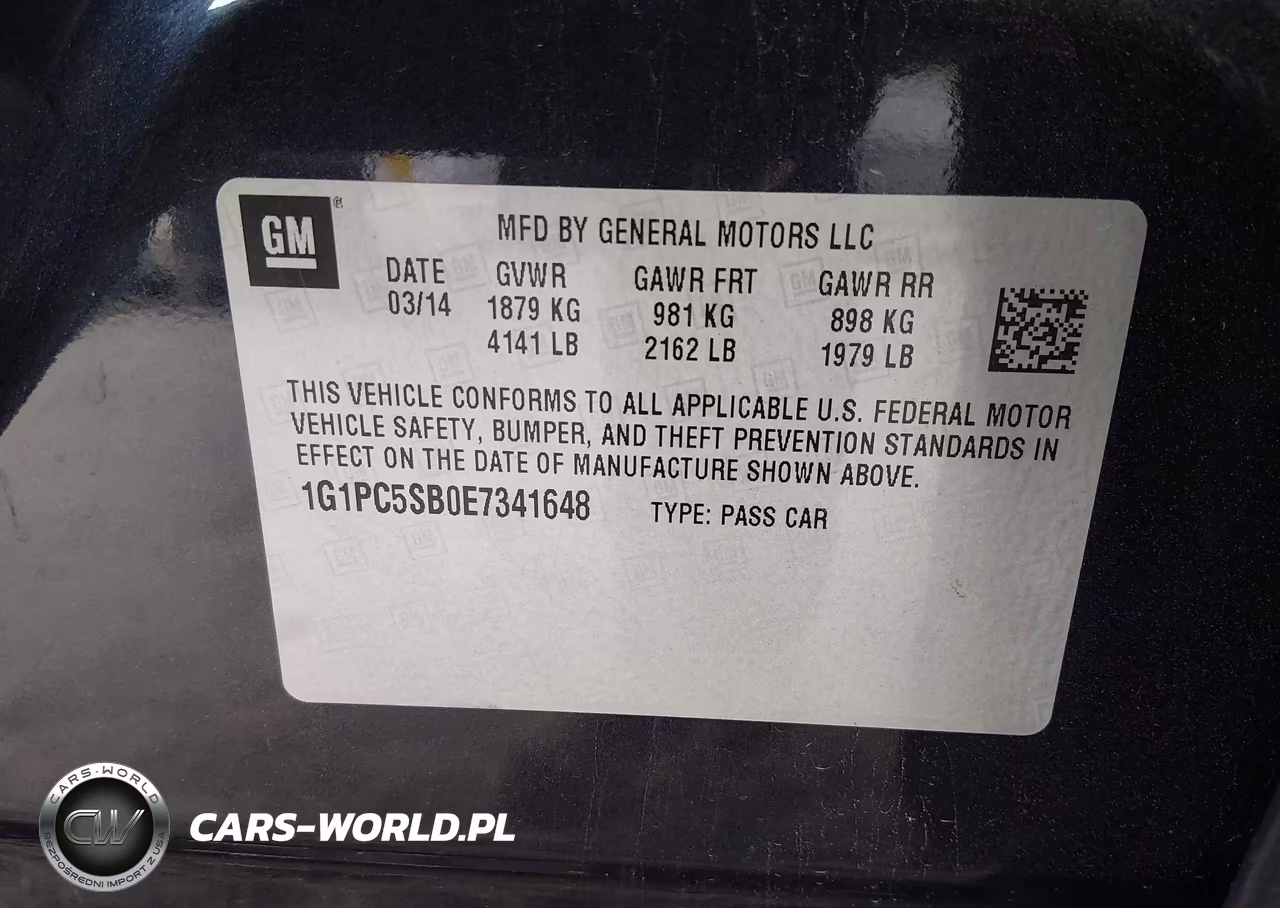 2014 Chevrolet Cruze 1Lt Auto VIN:1G1PC5SB0E7341648 - 9
