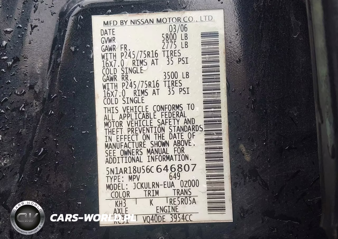 2006 Nissan Pathfinder S VIN:5N1AR18U56C646807 - 9