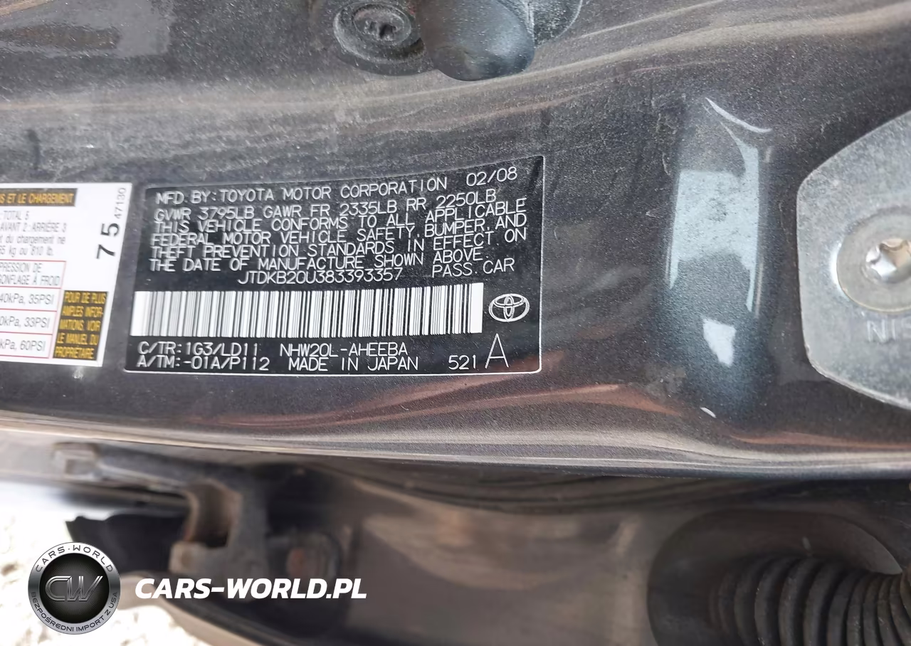 2008 Toyota Prius VIN:JTDKB20U383393357 - 9