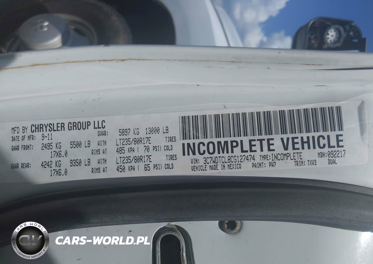 2012 Ram 3500 Chassis St-Slt-Laramie VIN:3C7WDTCL8CG127474 - 8