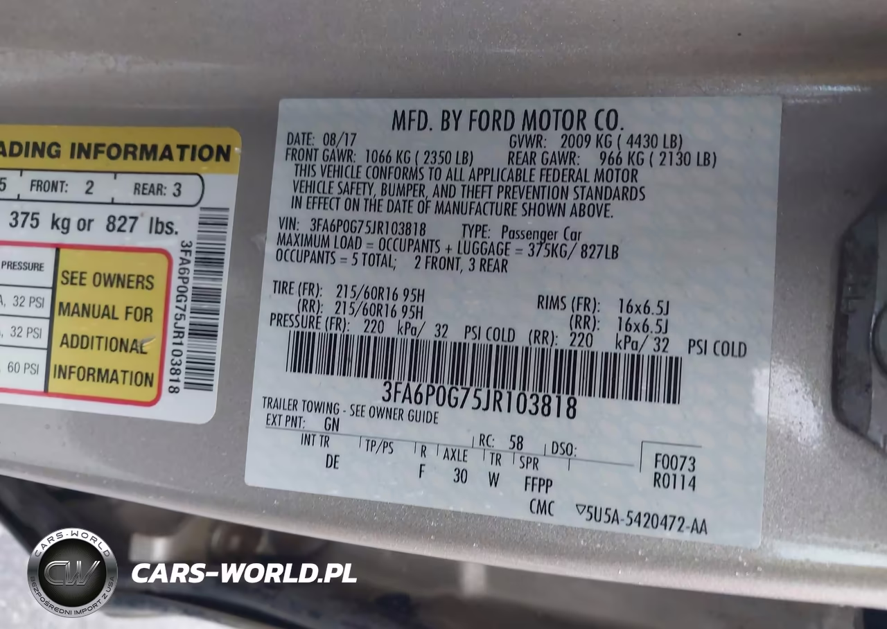 2018 Ford Fusion S VIN:3FA6P0G75JR103818 - 9