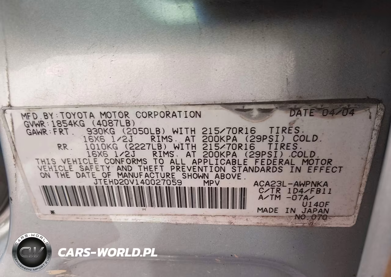 2004 Toyota Rav4 VIN:JTEHD20V140027059 - 9