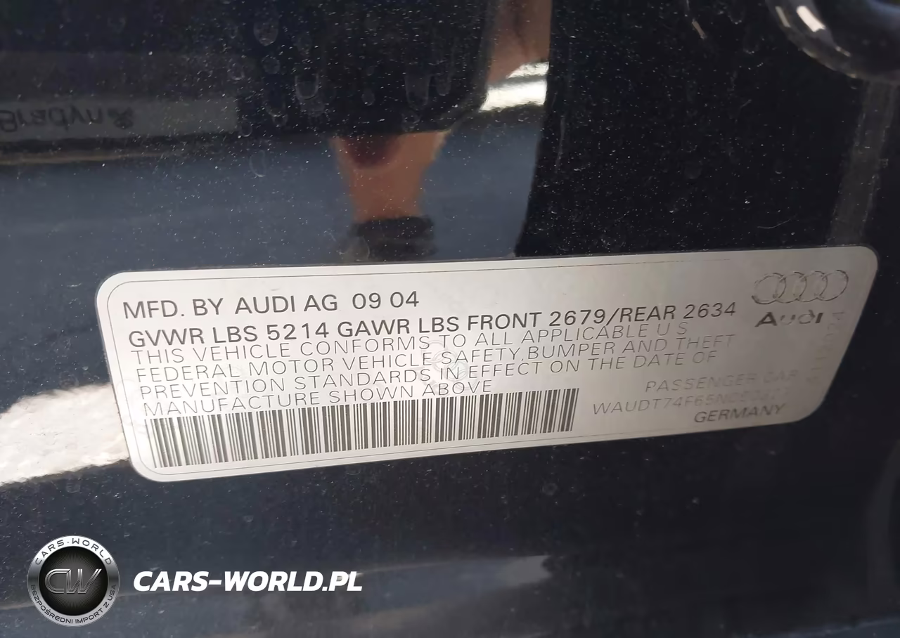 2005 Audi A6 3.2 VIN:WAUDT74F65N050327 - 9