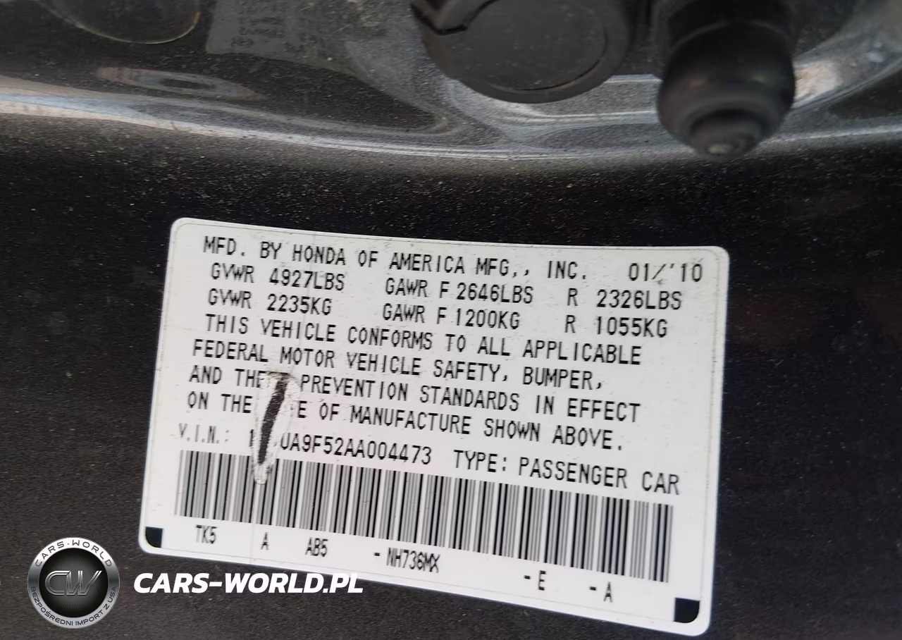 2010 Acura Tl 3.7 VIN:19UUA9F52AA004473 - 9