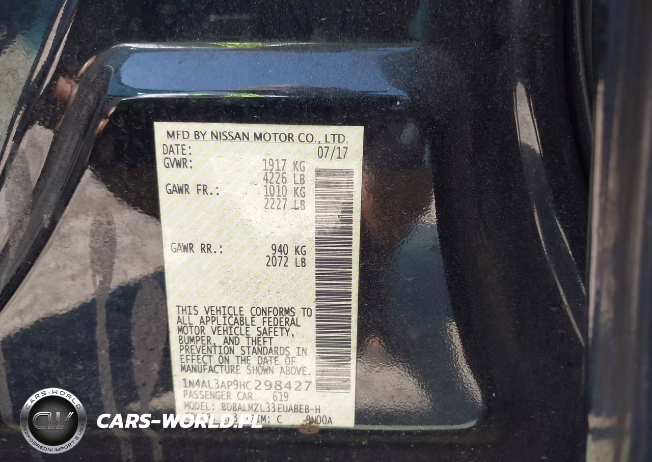 2017 Nissan Altima 2.5 Sv VIN:1N4AL3AP9HC298427 - 9