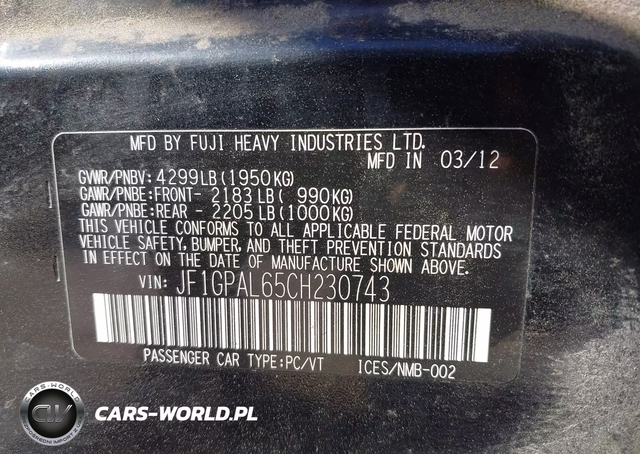 2012 Subaru Impreza 2.0I Sport Premium VIN:JF1GPAL65CH230743 - 9