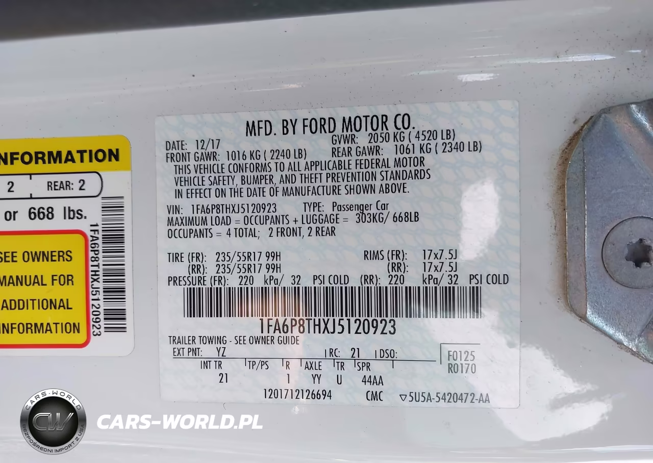 2018 Ford Mustang Ecoboost VIN:1FA6P8THXJ5120923 - 9