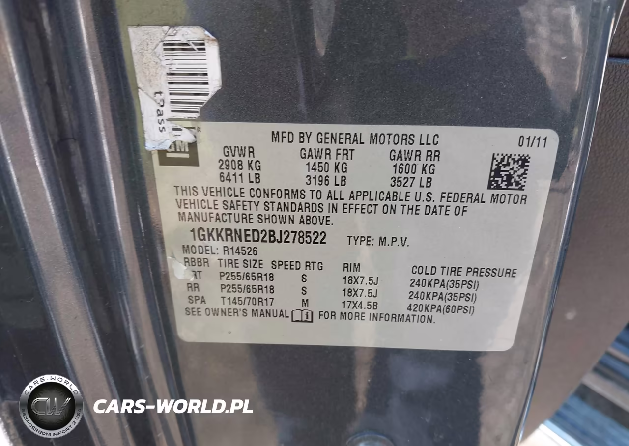2011 GMC Acadia Sl VIN:1GKKRNED2BJ278522 - 9