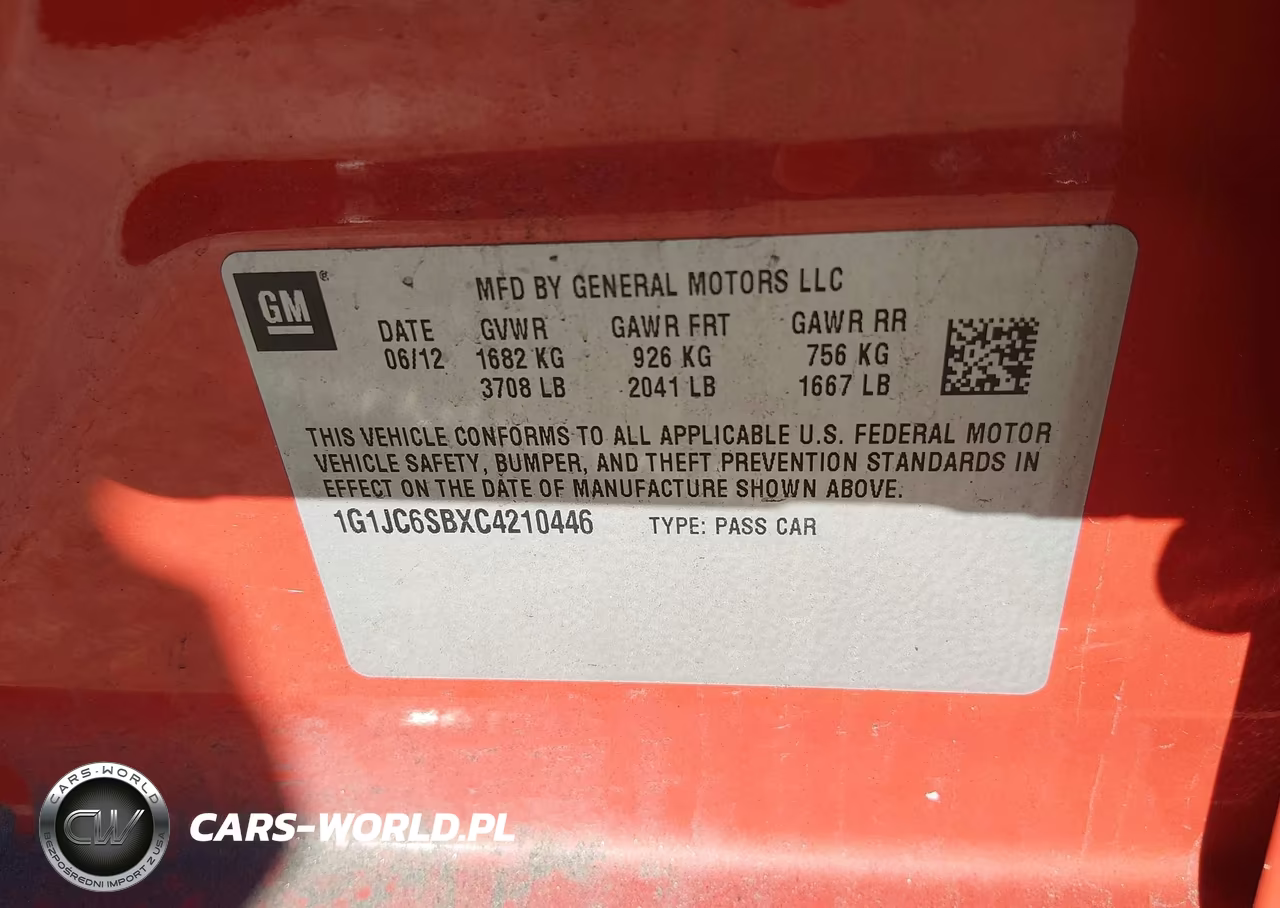 2012 Chevrolet Sonic 2Lt VIN:1G1JC6SBXC4210446 - 9
