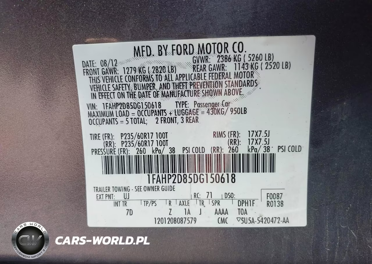 2013 Ford Taurus Se VIN:1FAHP2D85DG150618 - 9