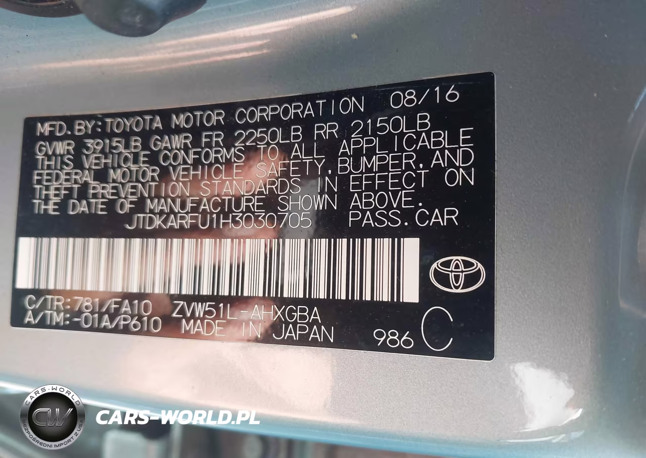 2017 Toyota Prius Three VIN:JTDKARFU1H3030705 - 9