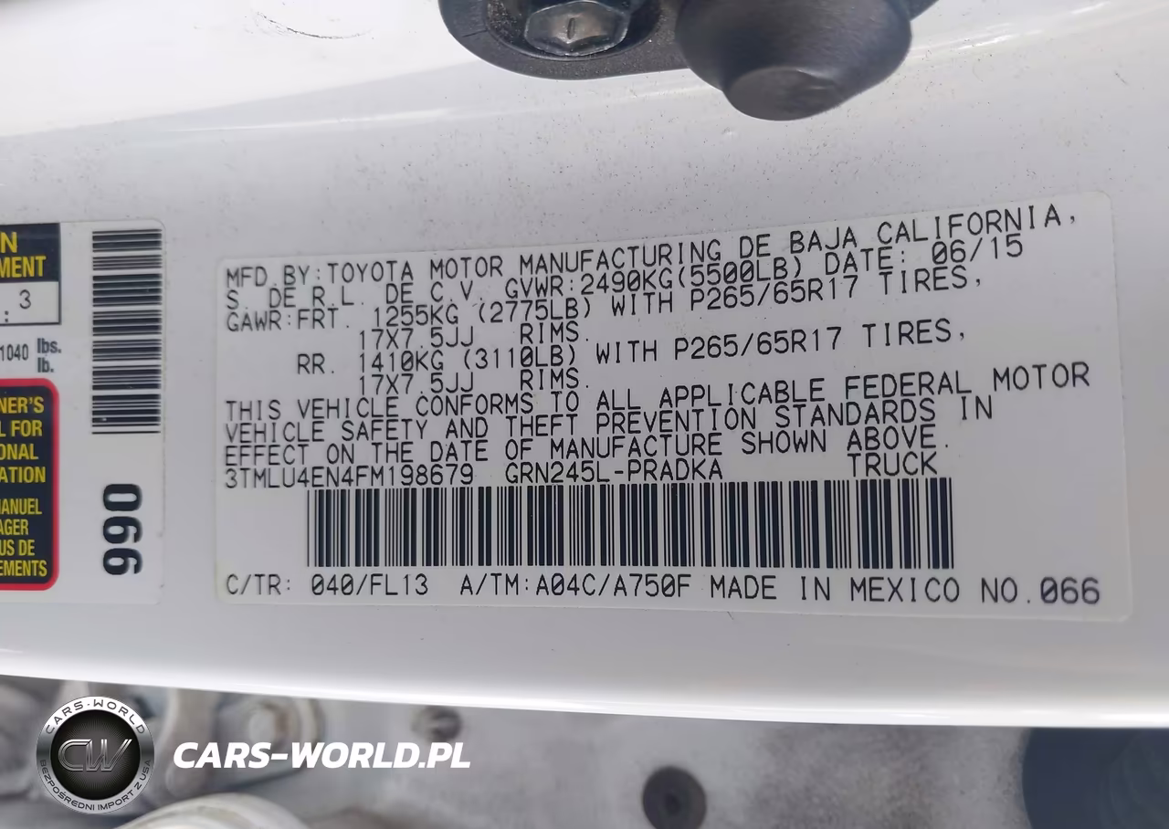 2015 Toyota Tacoma Base V6 VIN:3TMLU4EN4FM198679 - 9