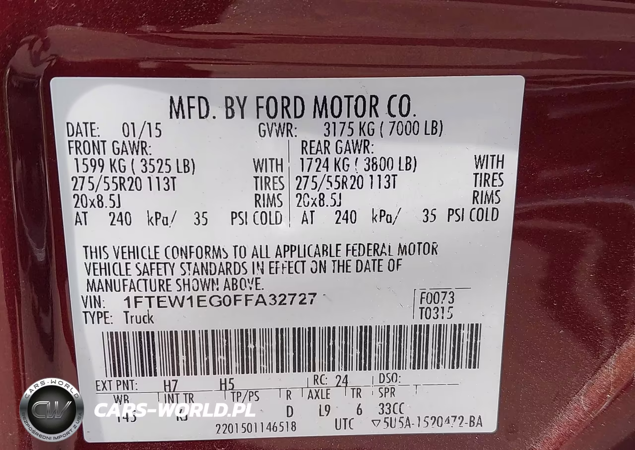 2015 Ford F-150 King Ranch VIN:1FTEW1EG0FFA32727 - 9