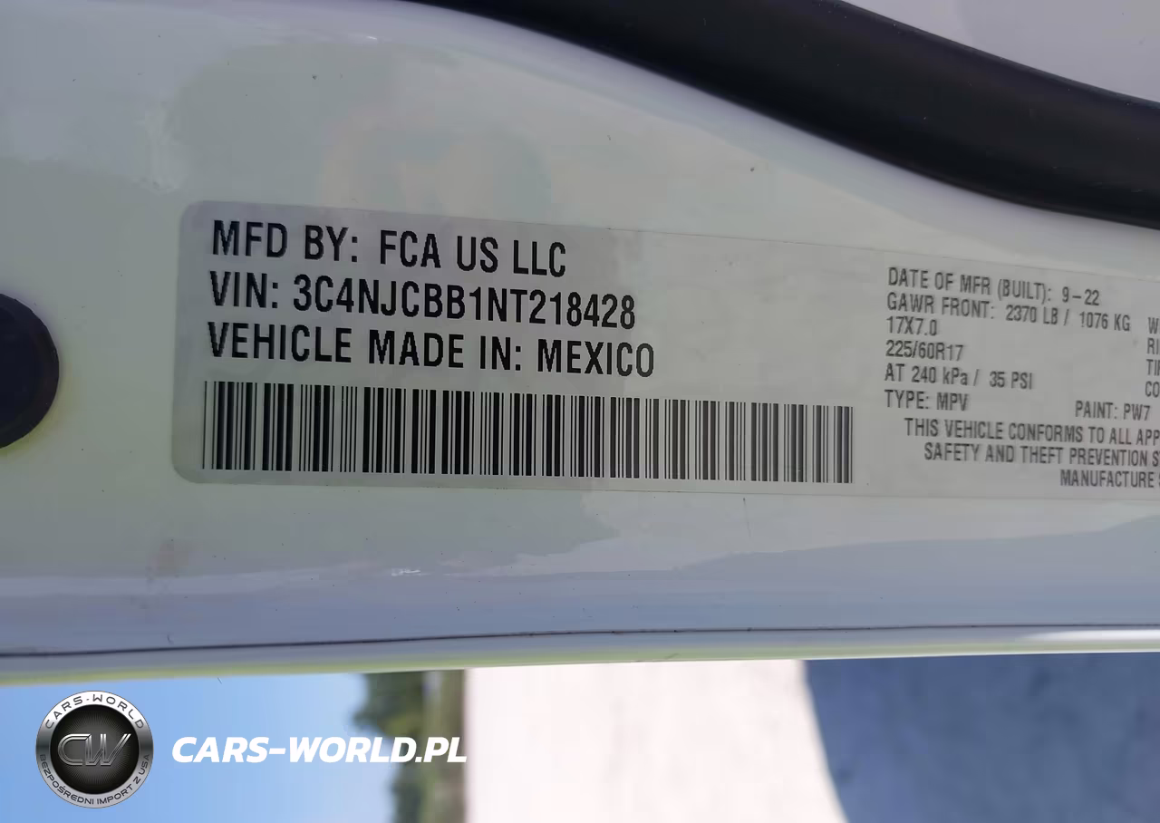 2022 Jeep Compass Latitude Fwd VIN:3C4NJCBB1NT218428 - 9