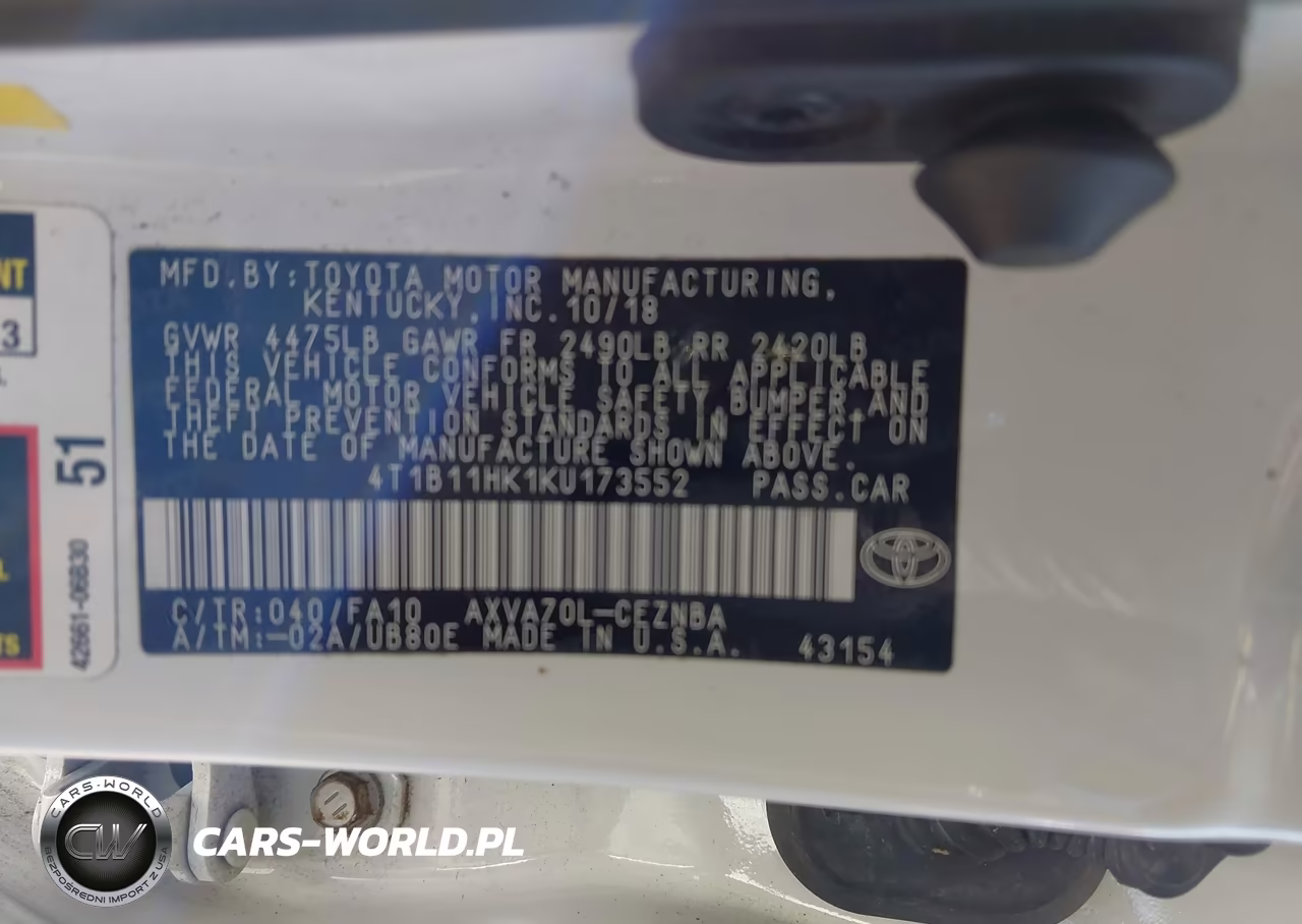 2019 Toyota Camry Le VIN:4T1B11HK1KU173552 - 9