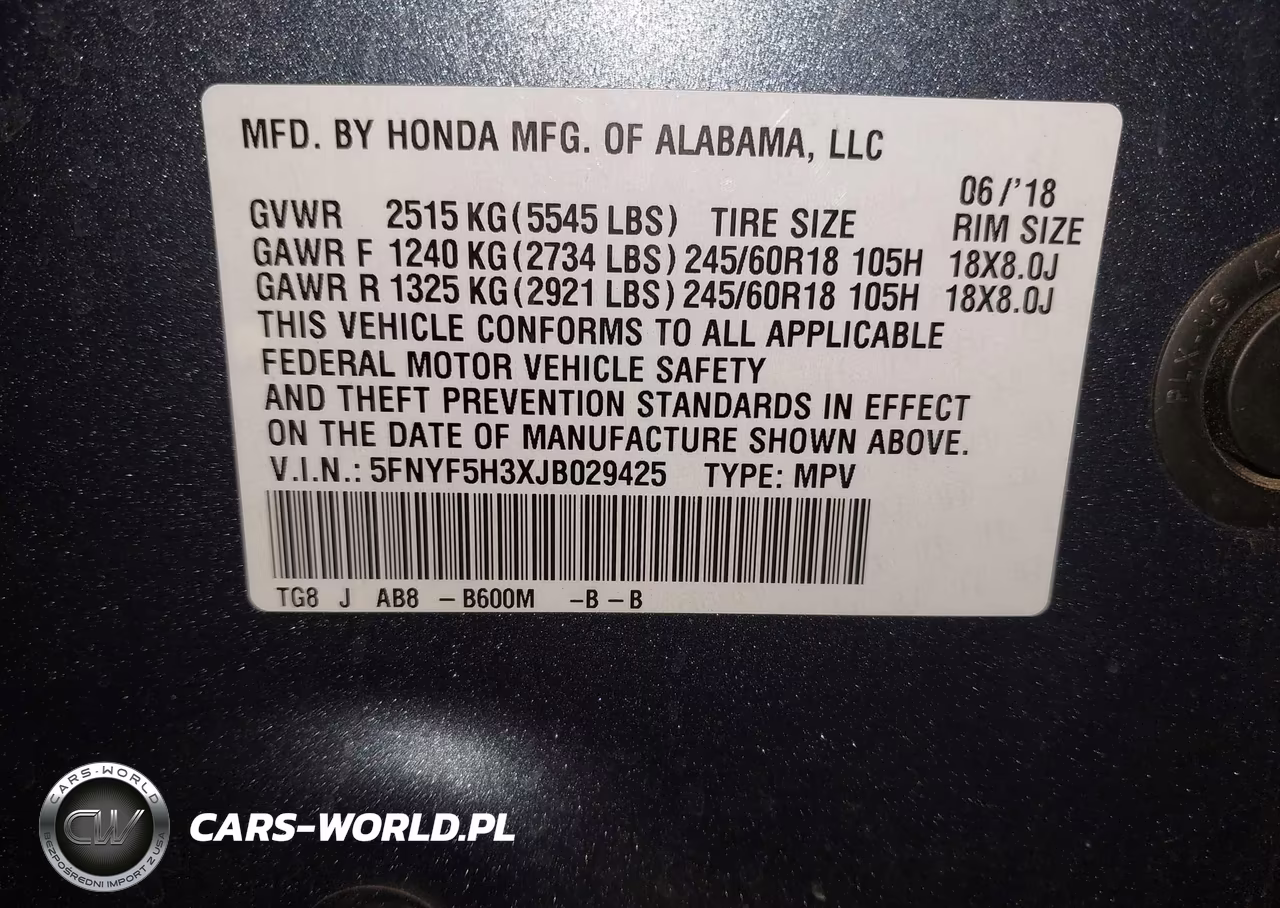 2018 Honda Pilot Ex VIN:5FNYF5H3XJB029425 - 9