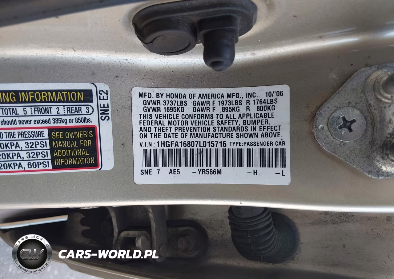 2007 Honda Civic Ex VIN:1HGFA16807L015716 - 9