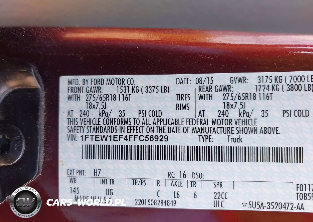 2015 Ford F-150 Xlt VIN:1FTEW1EF4FFC56929 - 9