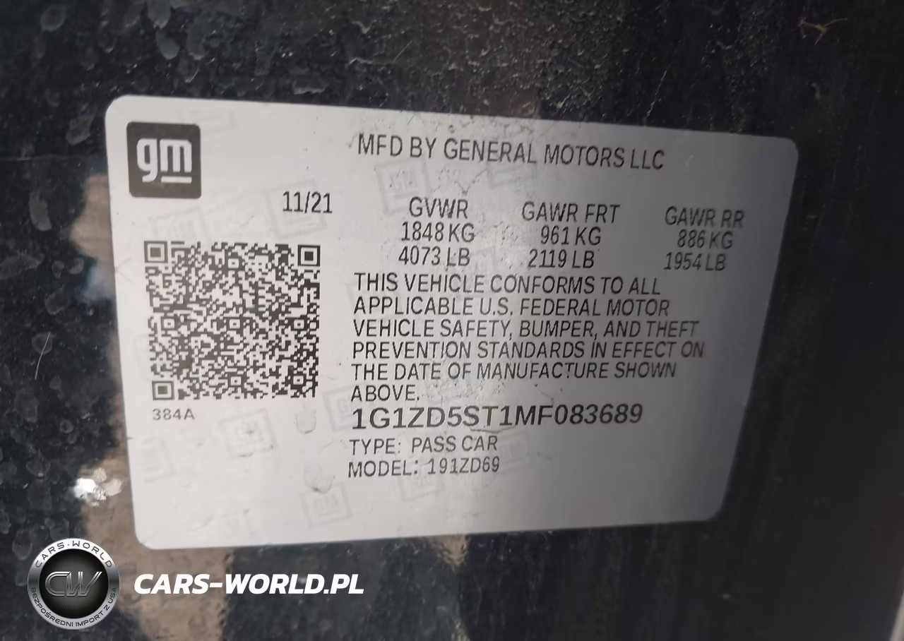 2021 Chevrolet Malibu Fwd Lt VIN:1G1ZD5ST1MF083689 - 9