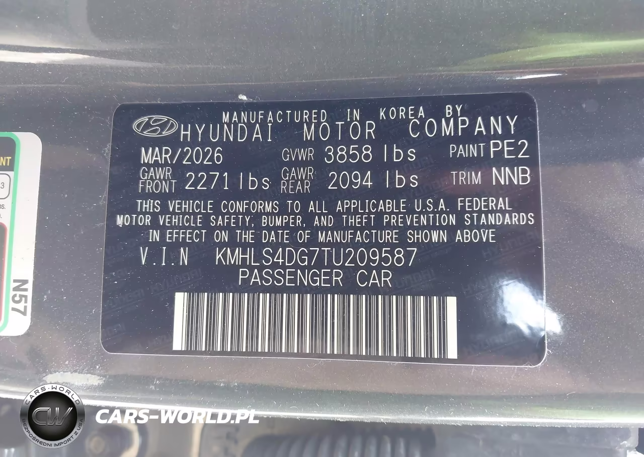 2026 Hyundai Elantra Sel Sport Premium VIN:KMHLS4DG7TU209587 - 9