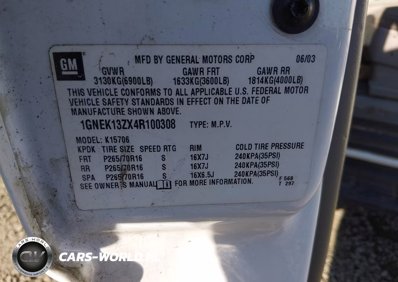 2004 Chevrolet Tahoe Ls VIN:1GNEK13ZX4R100308 - 9