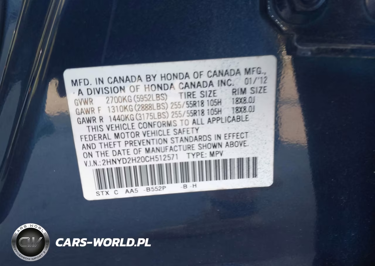 2012 Acura Mdx VIN:2HNYD2H20CH512571 - 9
