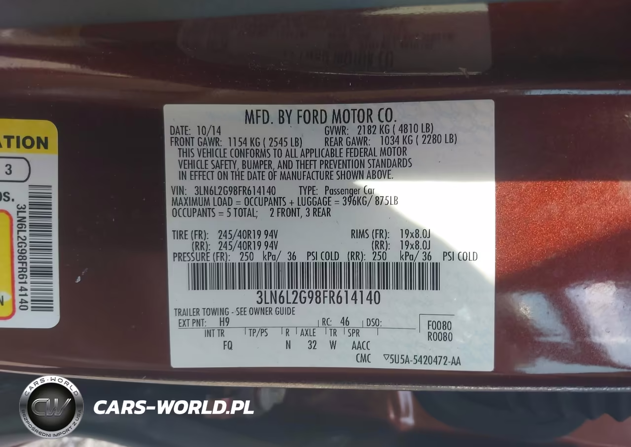 2015 Lincoln Mkz VIN:3LN6L2G98FR614140 - 9
