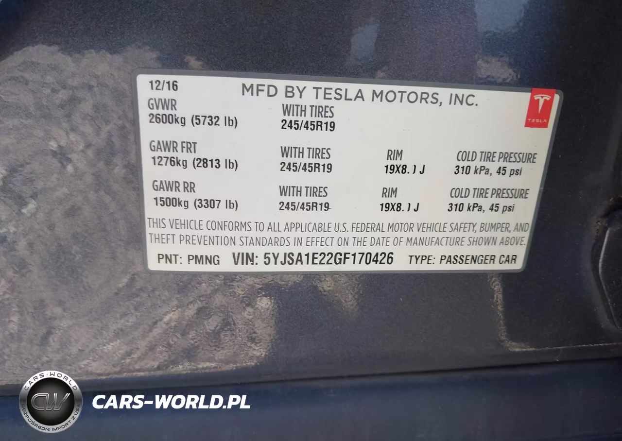 2016 Tesla Model S 60D-70D-75D-85D-90D VIN:5YJSA1E22GF170426 - 9