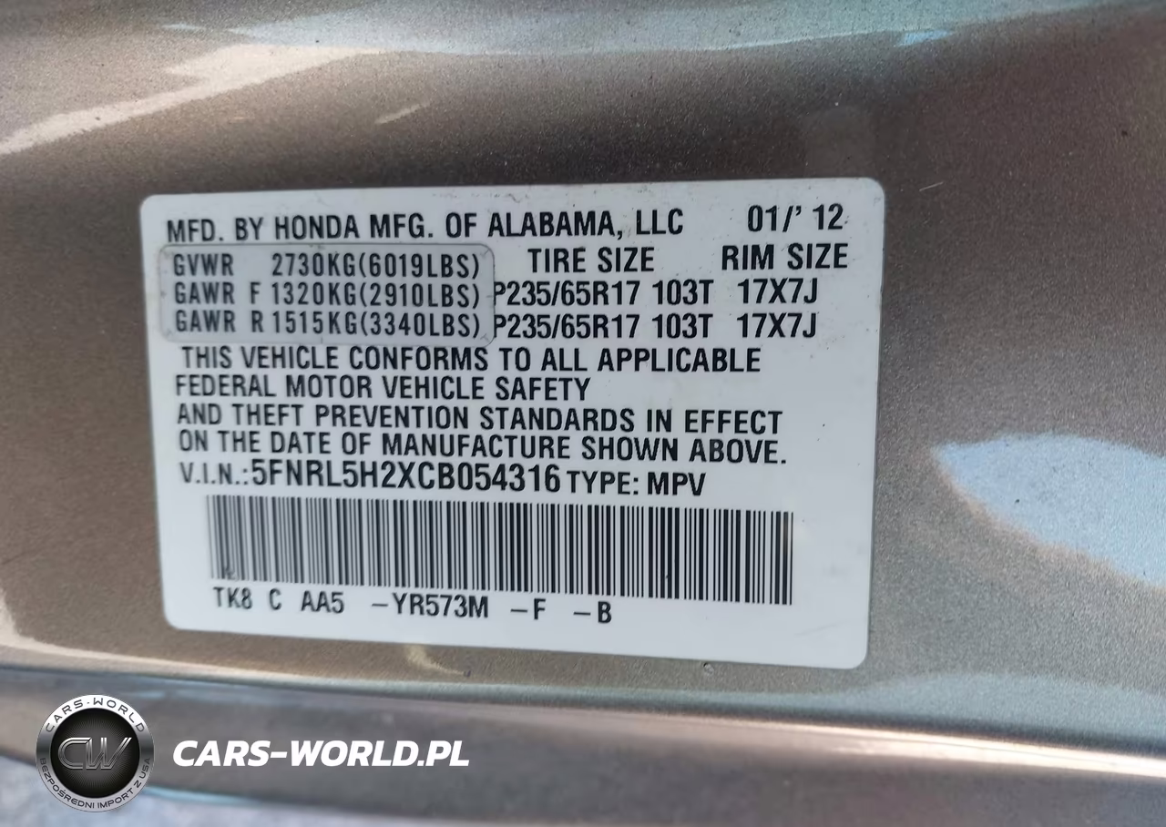 2012 Honda Odyssey Lx VIN:5FNRL5H2XCB054316 - 9