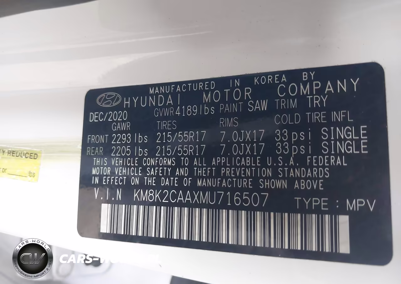 2021 Hyundai Kona Sel VIN:KM8K2CAAXMU716507 - 9