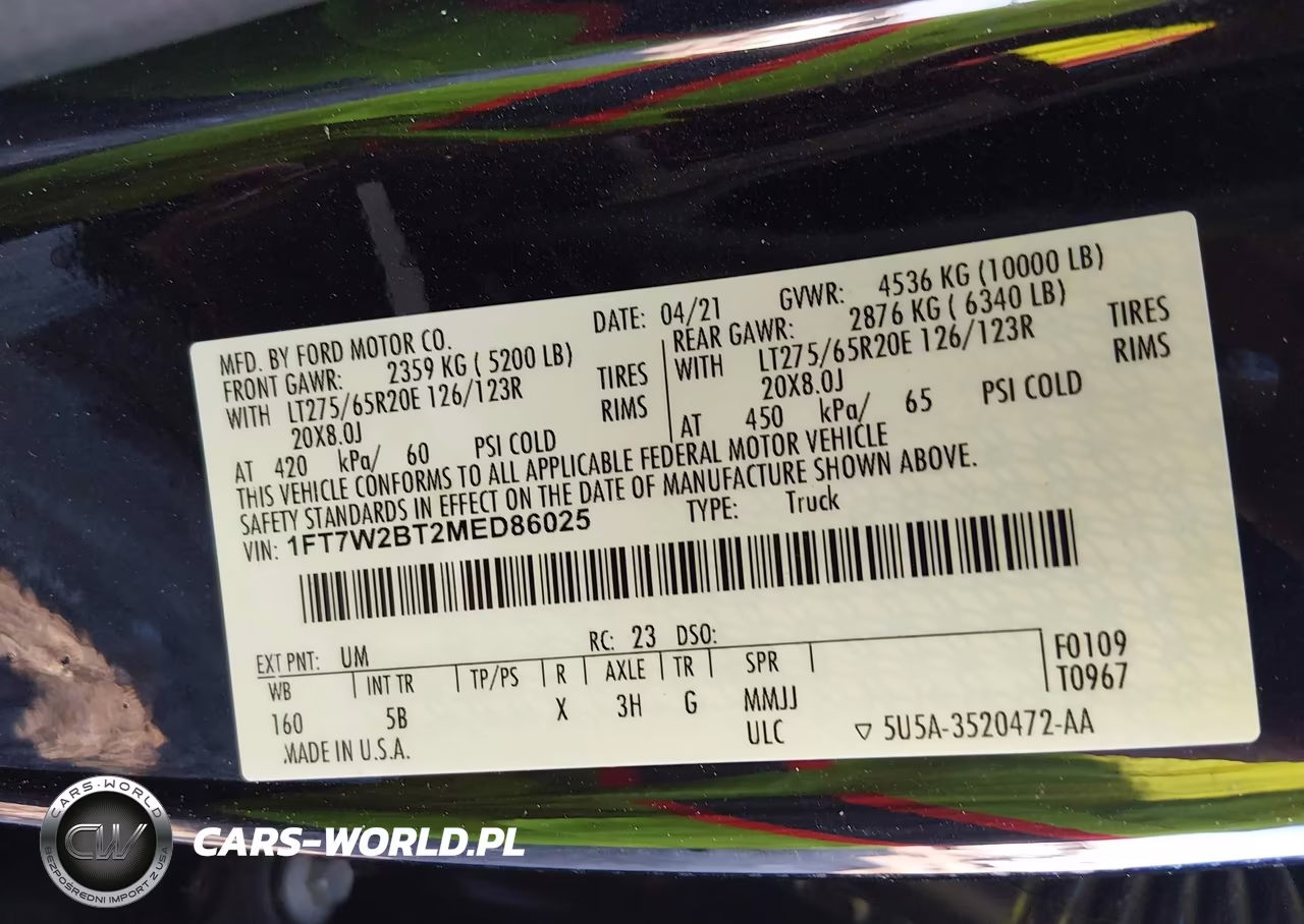 2021 Ford F-250 Lariat VIN:1FT7W2BT2MED86025 - 9