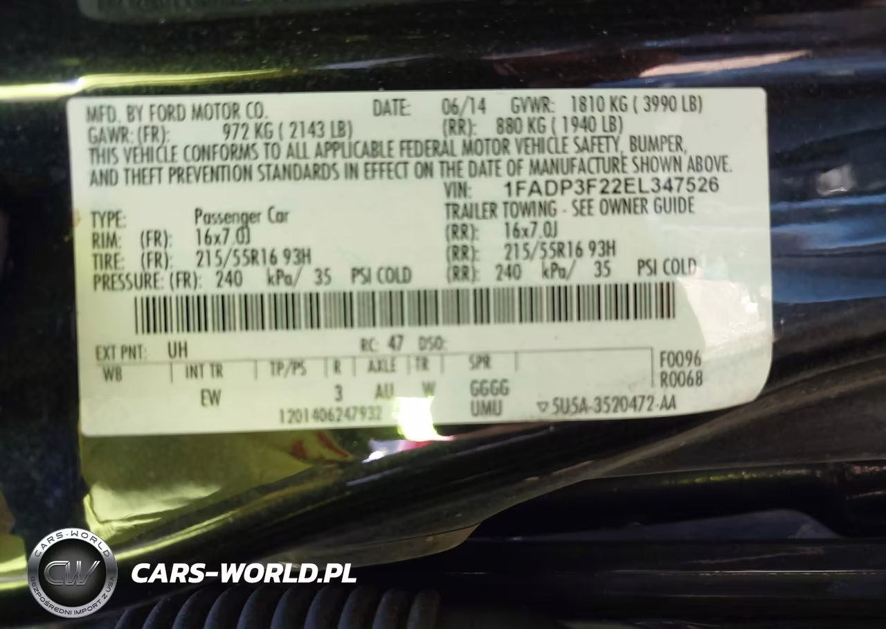2014 Ford Focus Se VIN:1FADP3F22EL347526 - 9