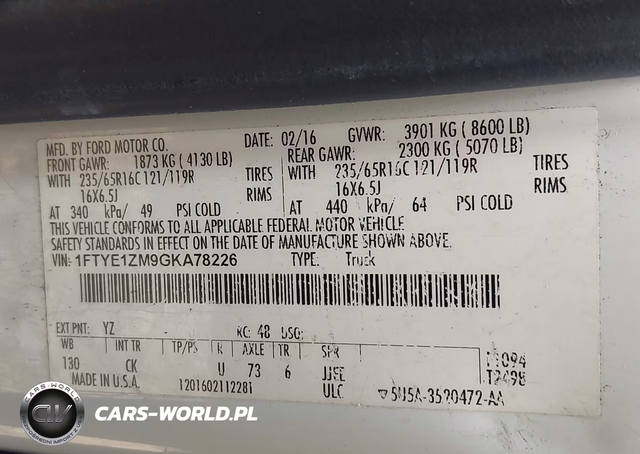 2016 Ford Transit-150 VIN:1FTYE1ZM9GKA78226 - 9