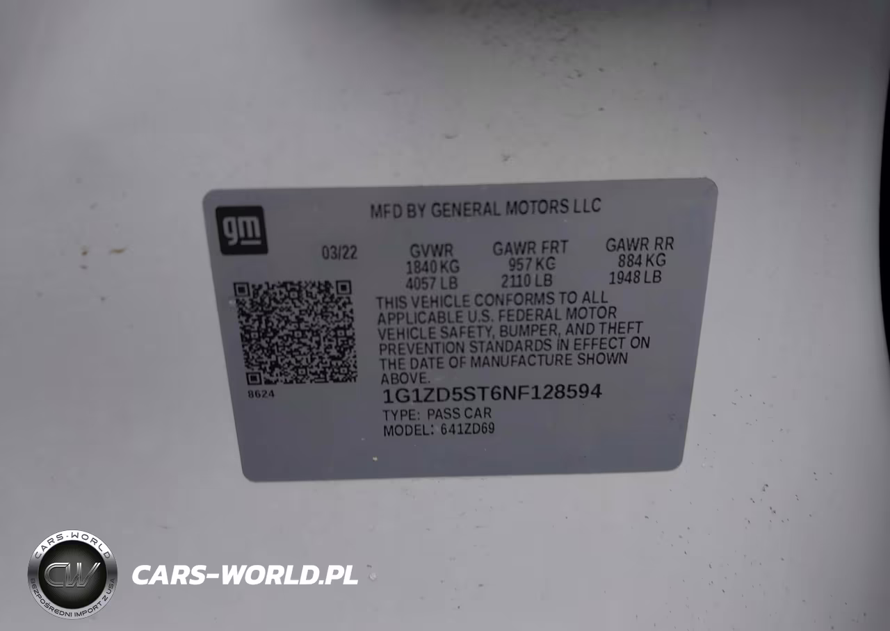 2022 Chevrolet Malibu Fwd Lt VIN:1G1ZD5ST6NF128594 - 9