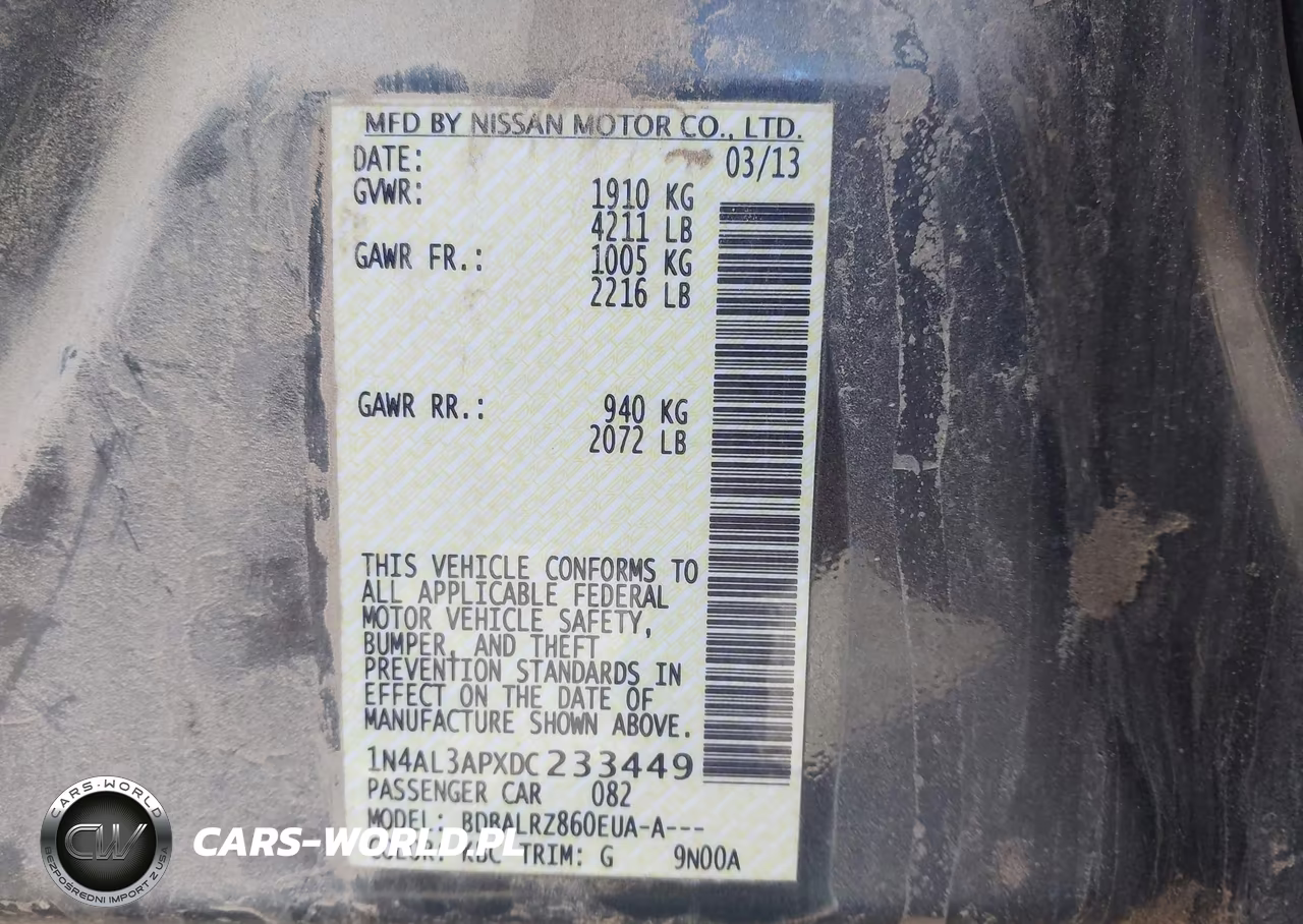 2013 Nissan Altima 2.5 S VIN:1N4AL3APXDC233449 - 9