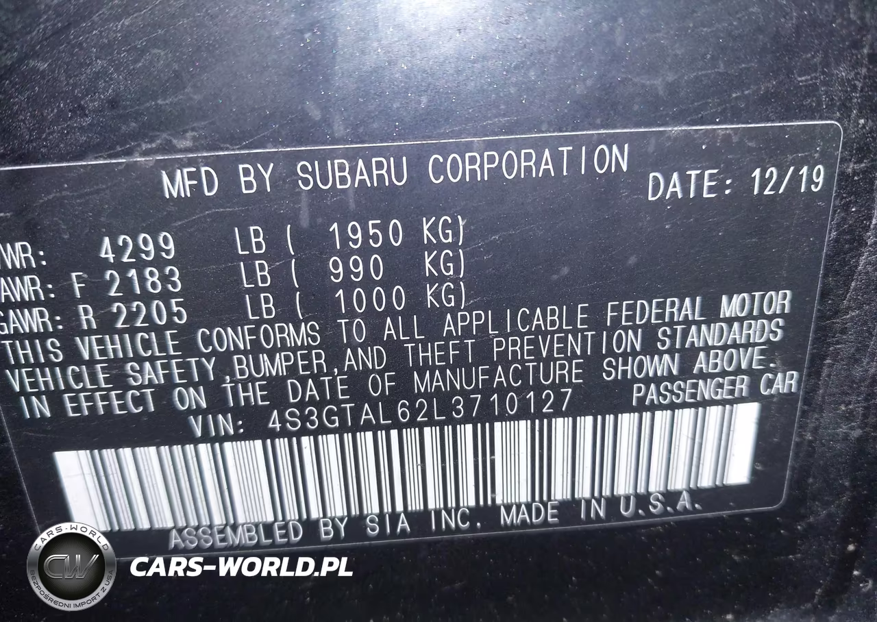 2020 Subaru Impreza Sport 5-Door VIN:4S3GTAL62L3710127 - 9
