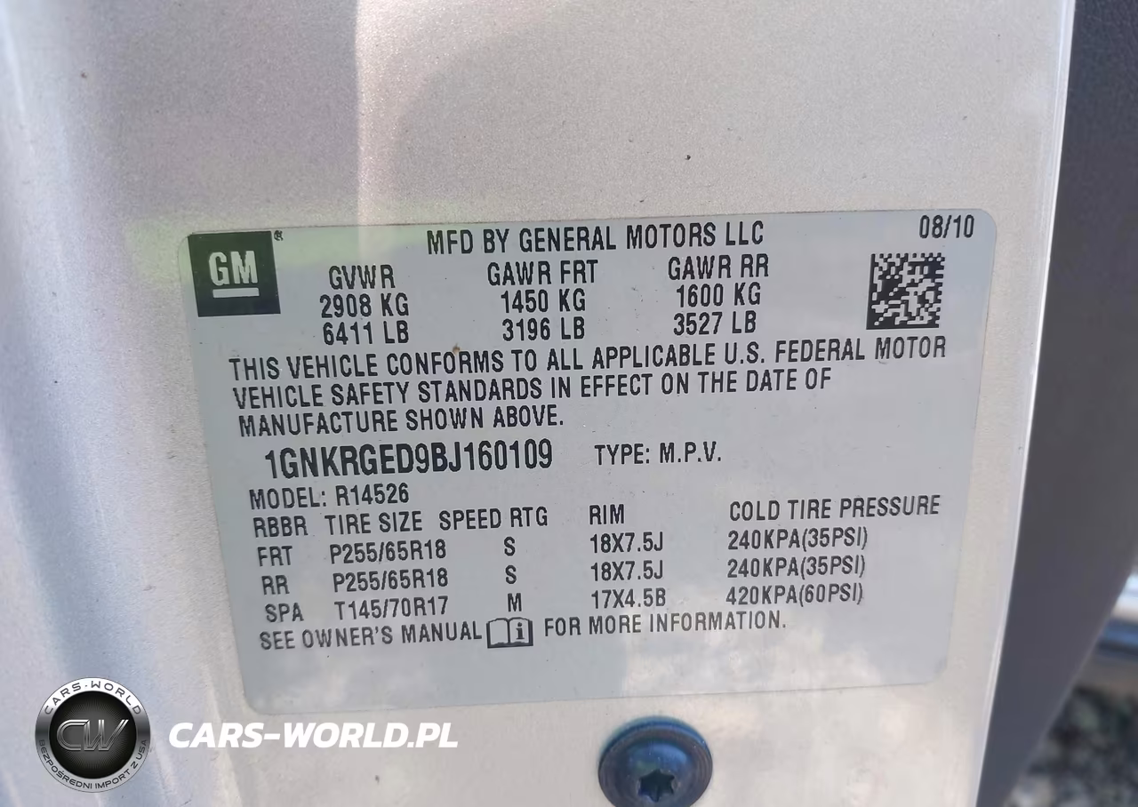 2011 Chevrolet Traverse 1Lt VIN:1GNKRGED9BJ160109 - 9