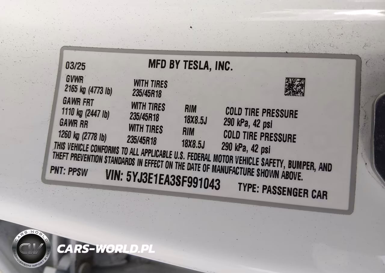 2025 Tesla Model 3 Long Range Rear-Wheel Drive-Standard Rear-Wheel Drive VIN:5YJ3E1EA3SF991043 - 9